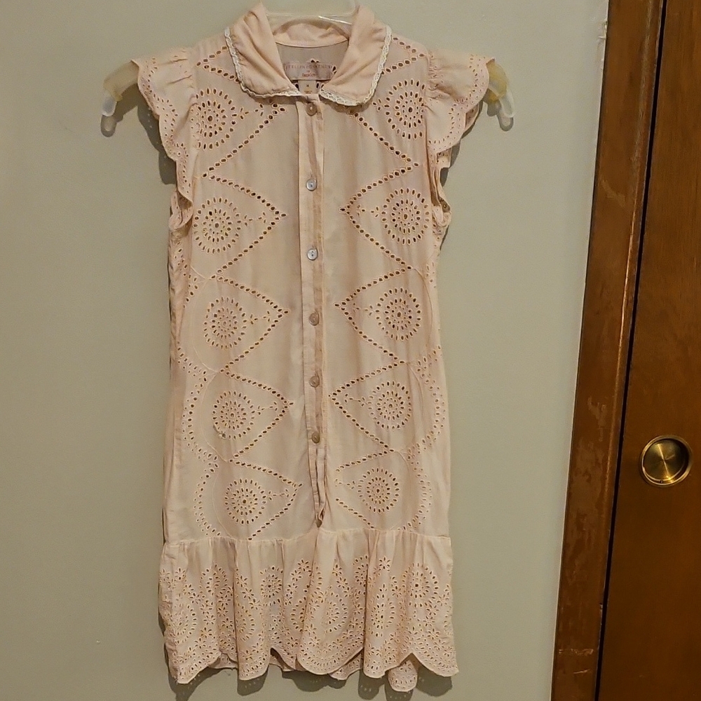 Stella McCartney For Gap Kids Girls Eyelet Detail Pink Dress